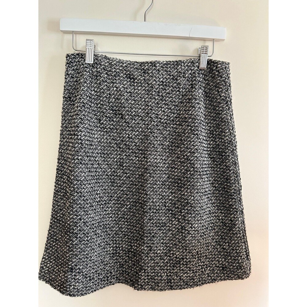 Women's Vintage Style Black Tweed Skirt by i.e. Above Knee Flared Hem 90s Y2K